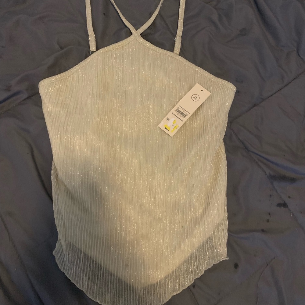 Elegant Silver Women's Top